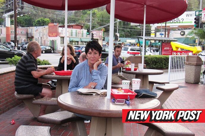 Ghislaine Maxwell at an In-N-out Burger in Los Angeles, California.